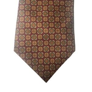 VTG Brooks Brothers Makers Tie Multi Color Geometrical All Silk Handmade USA